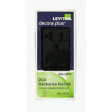 Decora Plus 20 Amp Industrial Grade Duplex Outlet, Black - Super Arbor