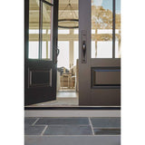 JELD-WEN 36 in. x 80 in. Right-Hand 4 Lite Clear Glass Black Painted Fiberglass Prehung Front Door with Brickmould