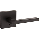 Halifax Square Matte Black Privacy Bed/Bath Door Lever (4-Pack) - Super Arbor