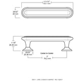 Harmon 3 in. (76mm) Center-to-Center Satin Nickel Drawer Pull - Super Arbor