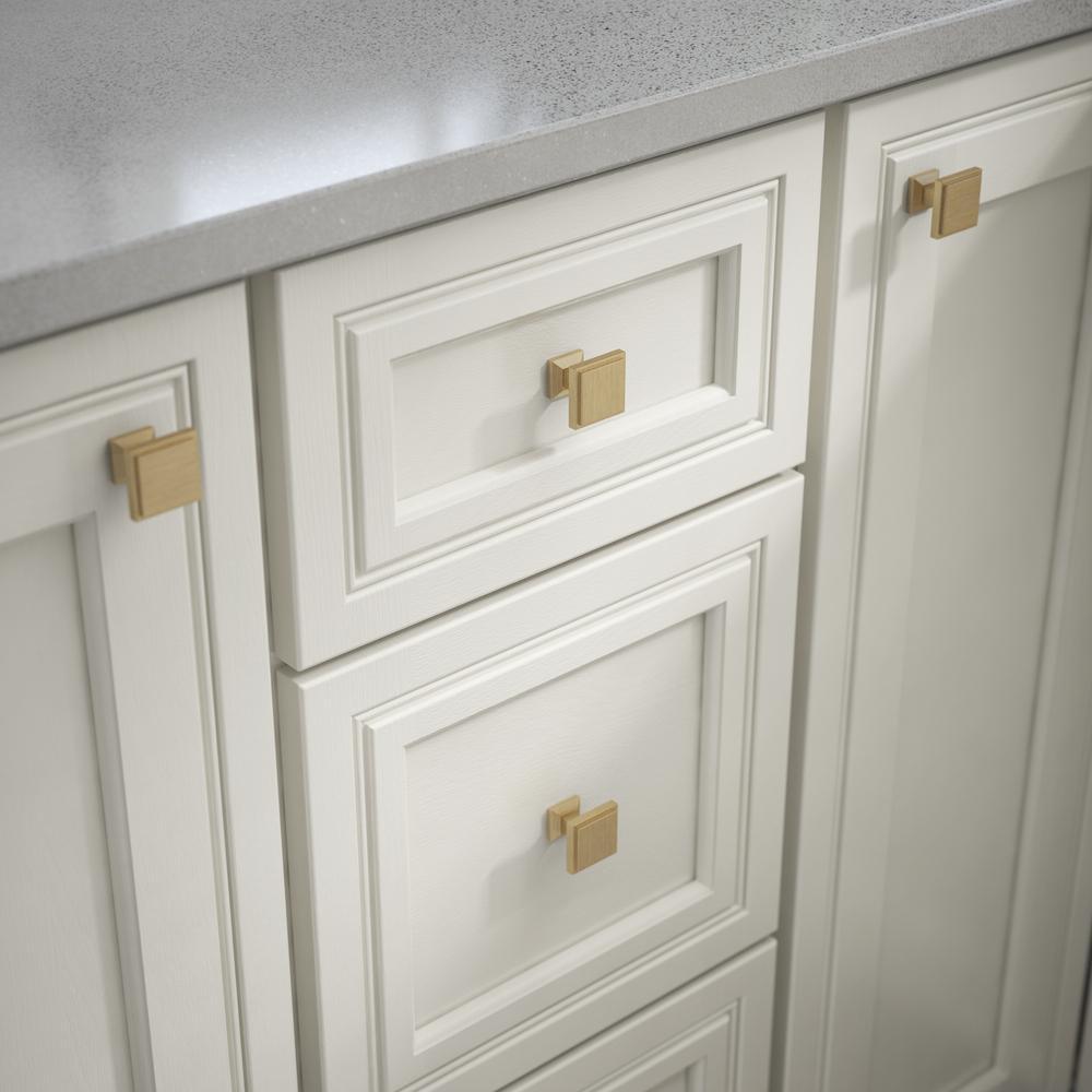 Classic Square 1-1/9 in. (28 mm) Champagne Bronze Cabinet Knob - Super Arbor