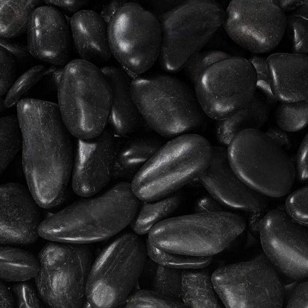 Rain Forest 0.5 in. to 1.5 in., 20 lb. Small Black Grade A Polished Pebbles