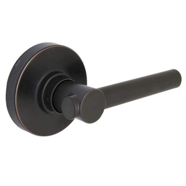 Highland Matte Black Hall and Closet Door Lever with Round Rose