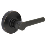 Highland Matte Black Hall and Closet Door Lever with Round Rose