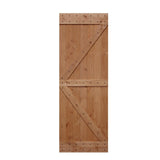 32 in. x 84 in. Ready-to-Assemble British Brace Hardwood Interior Sliding Barn Door Slab with Hardware Kit - Super Arbor