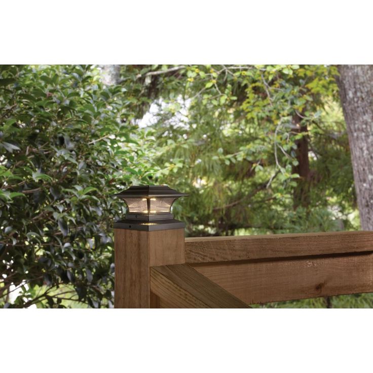 Solar 4 in. x 4 in. Bronze Outdoor Integrated LED Deck Post Light with 6 in. x 6 in. Adapter (2-Pack)