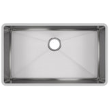 Crosstown Undermount Stainless Steel 32 in. Single Bowl Kitchen Sink with Center Drain