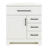 Style Selections Cauley 30-in White Single Sink Bathroom Vanity with White Cultured Marble Top