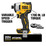 ATOMIC 20-Volt MAX Brushless Cordless Compact Impact Driver (Tool-Only) with Bonus 20-Volt MAX XR Li-Ion Battery 5.0Ah
