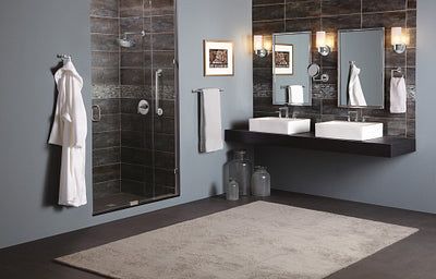 Moen Arris 13.85-in x 8.9-in Chrome Double-Sided Magnifying Wall-Mounted Vanity Mirror