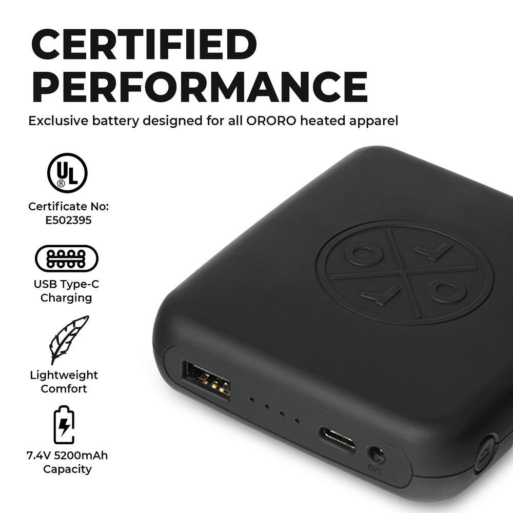 7.4 Volt Lithium-Ion Battery Pack for Heated Apparel 5.2 Ah with Charger - Super Arbor
