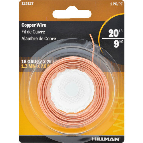 Hillman 25 ft. Copper Wire, 16 Gauge (20 lb Load)