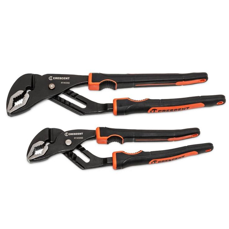Crescent Grip Zone 10 in. and 12 in. V-Jaw Tongue and Groove Plier Set with Dual Material Grips