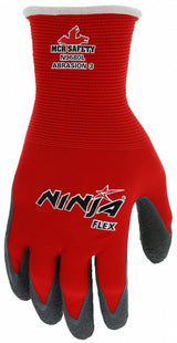 MCR SAFETY Ninja Flex N9680 Coated Gloves - Large, Red