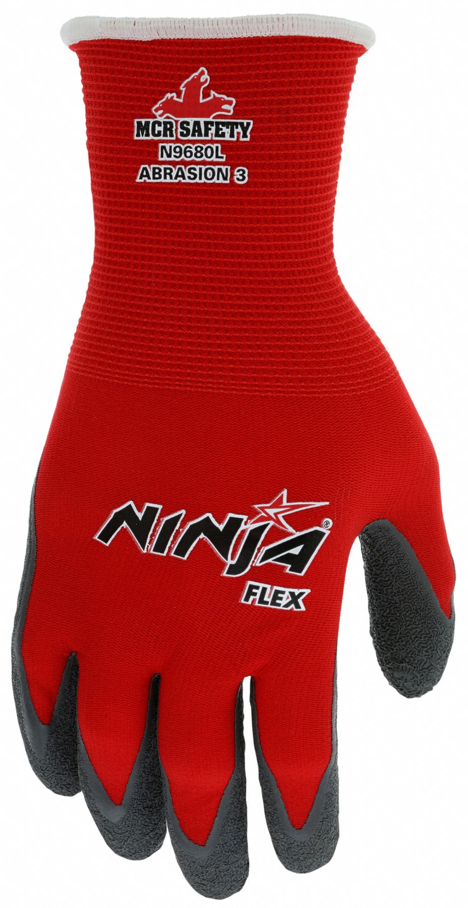 MCR SAFETY Ninja Flex Red Latex Coated Gloves, Size S, ANSI Abrasion Level 3