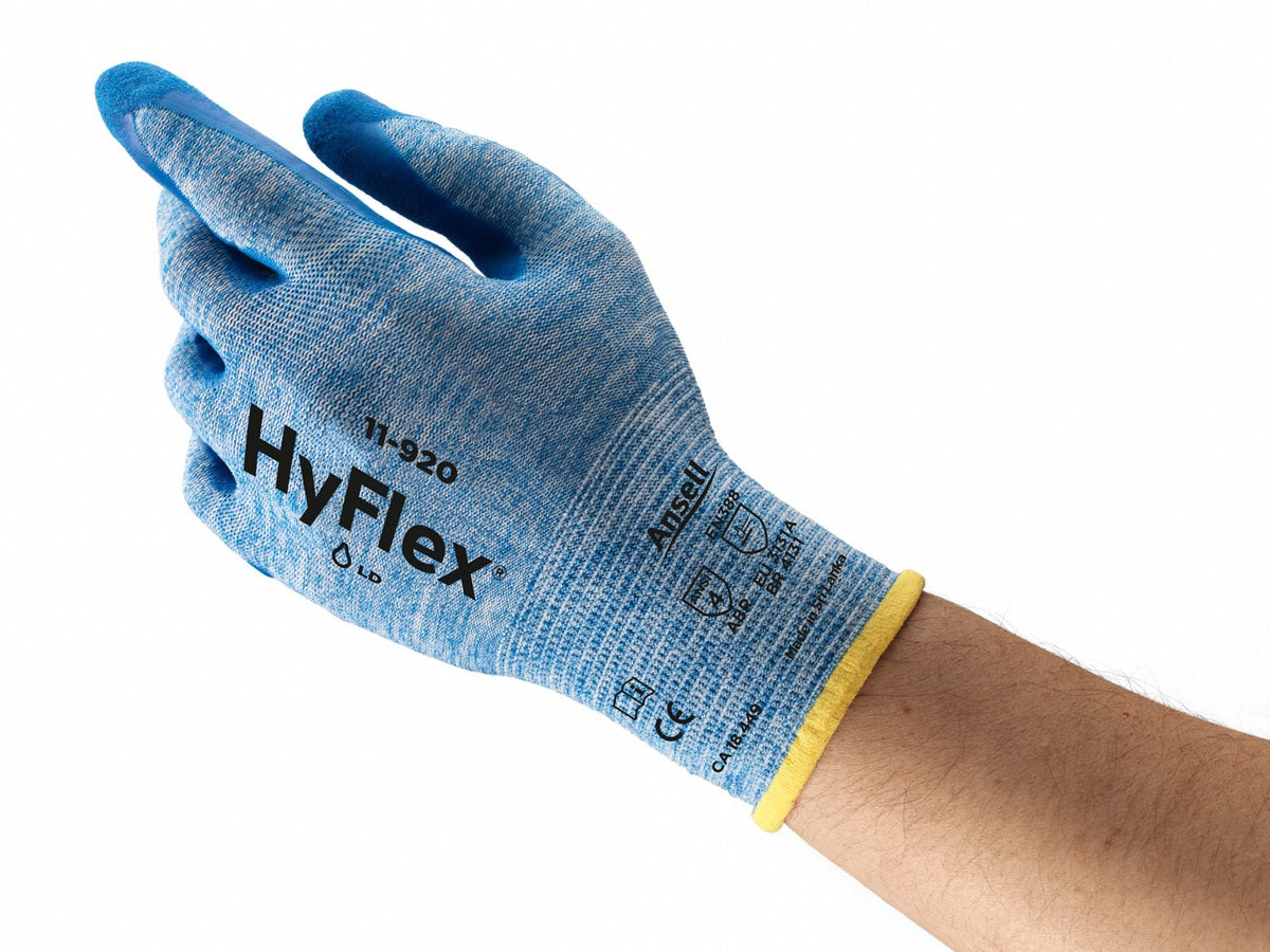 HYFLEX HyFlex 11-920 Nitrile Coated Gloves, ANSI Abrasion Level 4, Large (9)