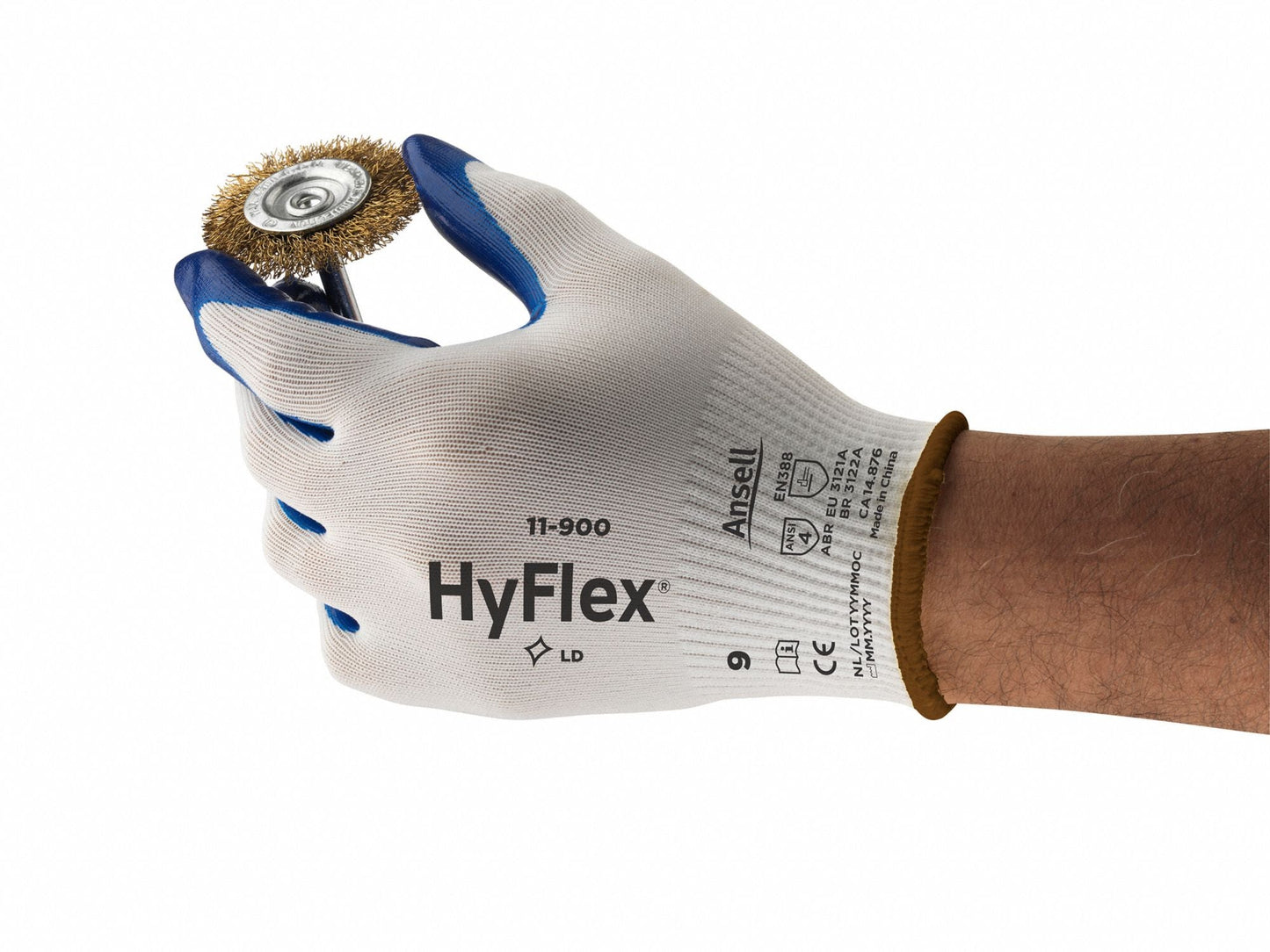 HYFLEX Nitrile Coated Knit Gloves - Size M, ANSI Abrasion Level 4