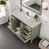 Eviva London 54-in Gray Undermount Single Sink Bathroom Vanity with White Carrara Quartz Top