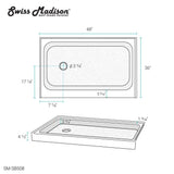 Voltaire 48 in. x 36 in. Single Threshold Acrylic Left Drain Shower Base in White - Super Arbor