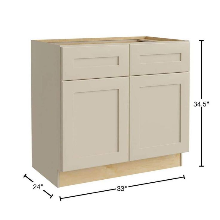 Home Decorators Collection Newport 33 in. W x 24 in. D x 34.5 in. H Assembled Plywood Base Kitchen Cabinet in Blended Cream with 1ROT Soft Close