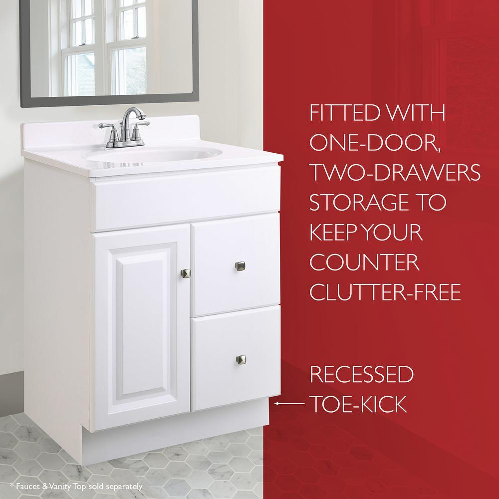 Wyndham 24 in. W x 18 in. D Unassembled Bath Vanity Cabinet Only in White Semi-Gloss