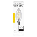 Feit Electric 25-Watt Equivalent B10 Dimmable Candelabra Clear Glass Vintage LED Light Bulb with Spiral Filament Bright White (4-Pack)