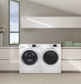 GE 7.5-cu ft Reversible Side Swing Door Stackable Gas Dryer, White, ENERGY STAR (GFD45GSSMWW)