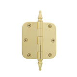 3.5 in. Steeple Tip Residential Hinge with 5/8 in. Radius Corners in Antique Brass - Super Arbor