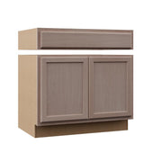 Hampton Assembled 30x34.5x24 in. Sink Base Cabinet in Unfinished Beech - Super Arbor