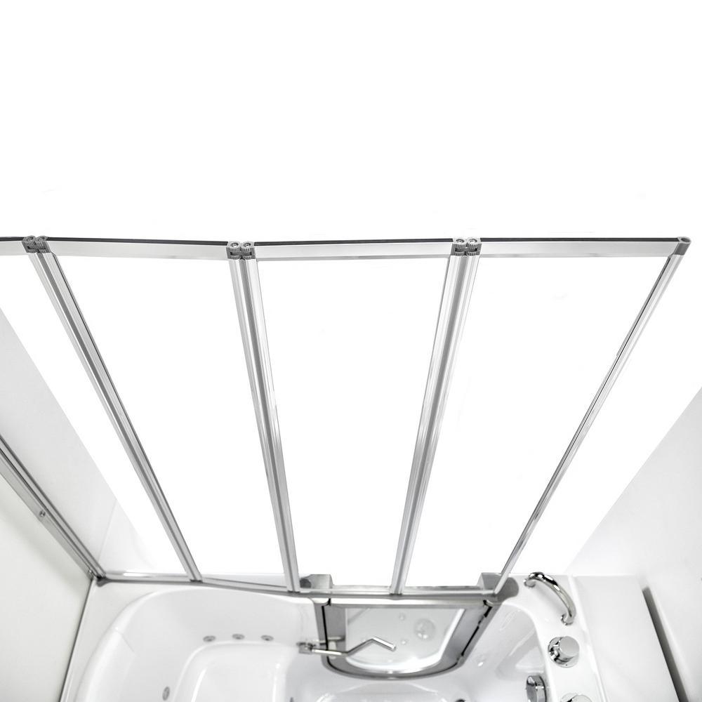 Elite 52 in. Walk-In Whirlpool and Air Bath Bathtub in White with LH Door, Thermostatic Faucet, Dual Drain,Shower Screen - Super Arbor