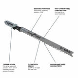 Bosch 5-Pack 4-in T-shank High-carbon Steel Jigsaw Blade