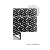 Goory 10Pcs Mosaic Pattern Waterproof Wall Tile Stickers Peel and Stick Tile Kitchen Backsplash Wallpaper Sticker 15x15cm/20x20cm