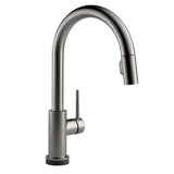 Trinsic Single-Handle Pull-Down Sprayer Kitchen Faucet with Touch2O Technology in Matte Black - Super Arbor