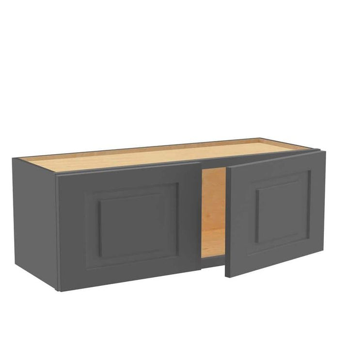 Home Decorators Collection Grayson 33 in. W x 12 in. D x 12 in. H Assembled Plywood Wall Bridge Kitchen Cabinet in Deep Onyx with Soft Close