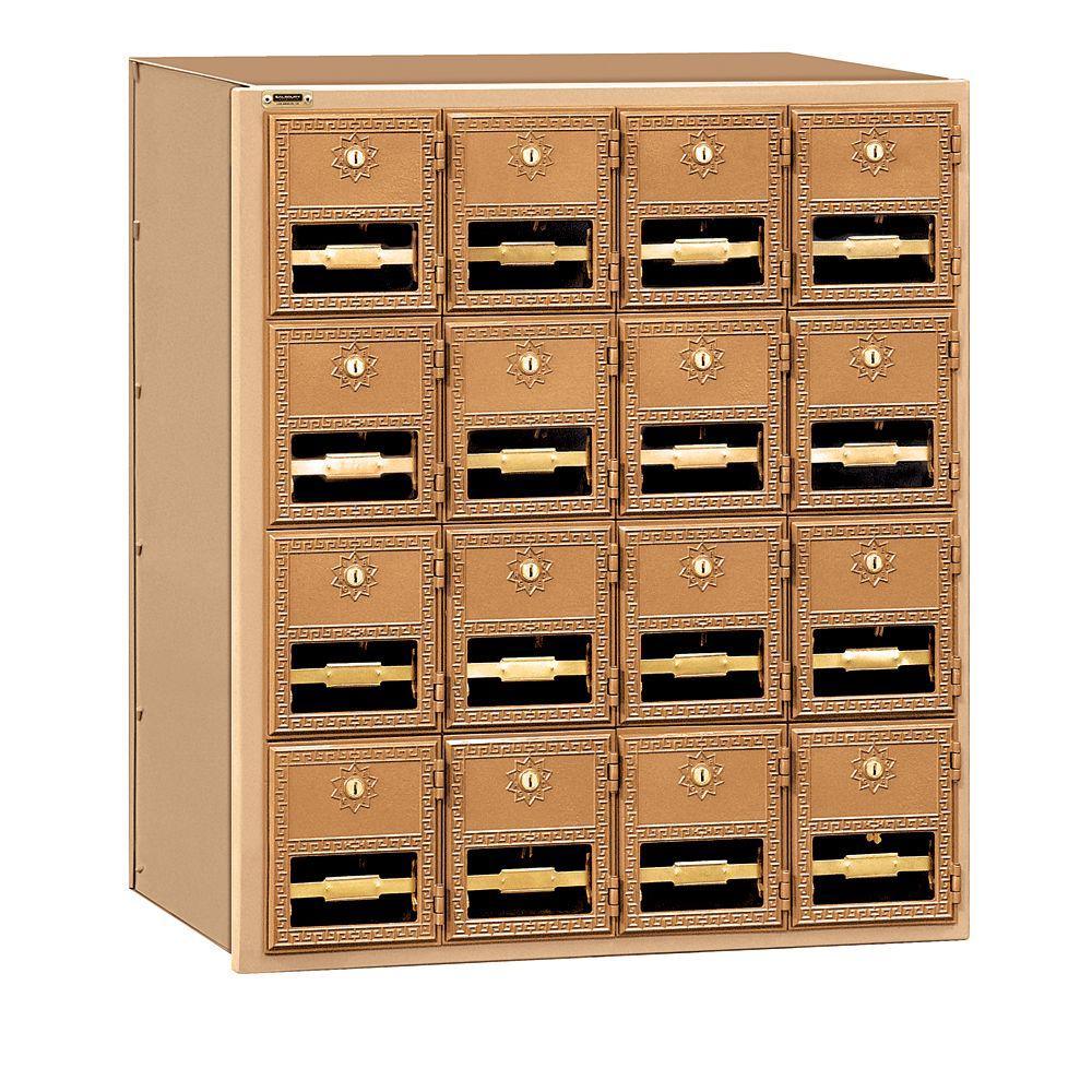2000 Series Brass Rear Loading Mailbox with 30 Doors - Super Arbor