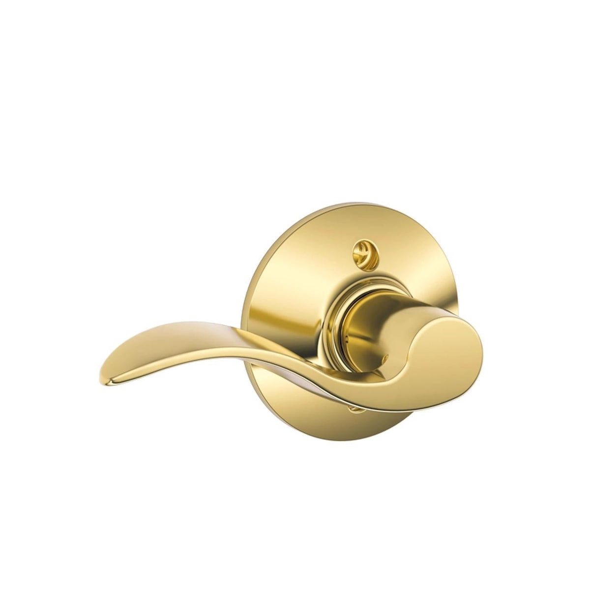 Schlage Accent Bright Brass Dummy Lever – Left Handed
