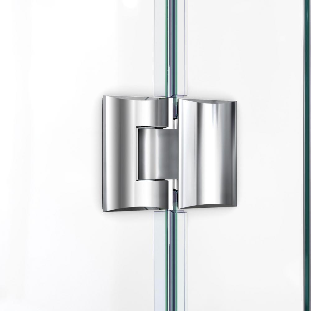 Prism Plus 36 in. D x 36 in. W x 72 in. H Semi-Frameless Neo-Angle Hinged Shower Enclosure in Brushed Nickel Hardware - Super Arbor