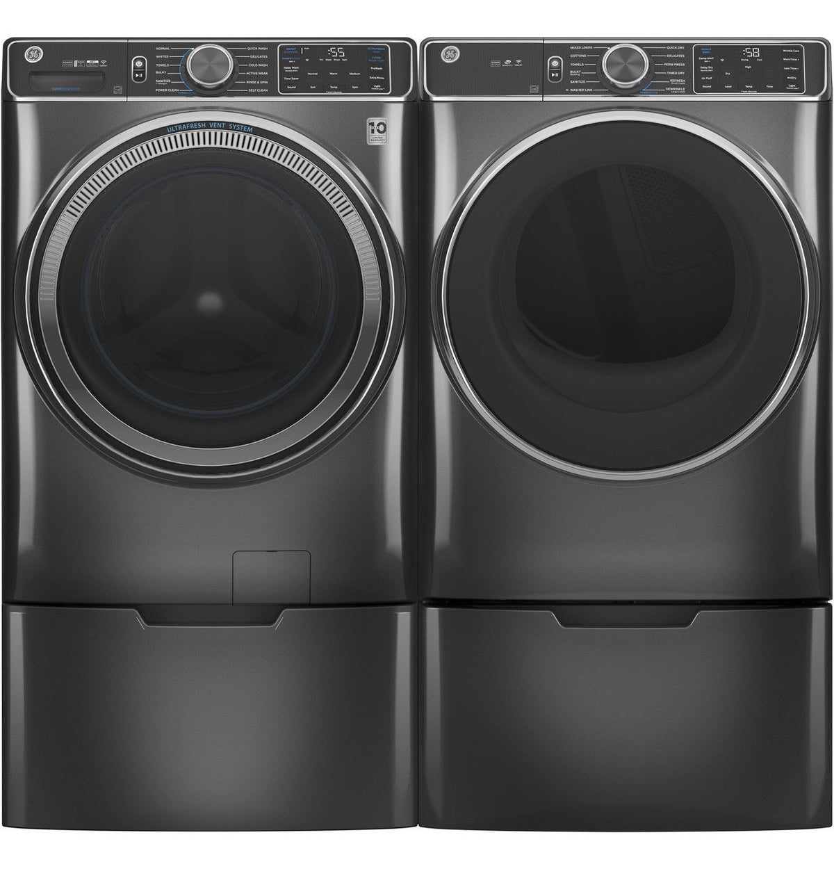 GE UltraFresh Vent System 5-cu ft Stackable Steam Cycle Front-Load Washer (Sapphire Blue) ENERGY STAR