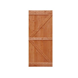 32 in. x 84 in. Ready-to-Assemble British Brace Hardwood Interior Sliding Barn Door Slab with Hardware Kit - Super Arbor