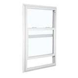 RELIABILT 105 Series New Construction 31-1/2-in x 35-1/2-in x 2-5/8-in Jamb White Vinyl Low-e Argon Single Hung Window with Grids Half Screen Included