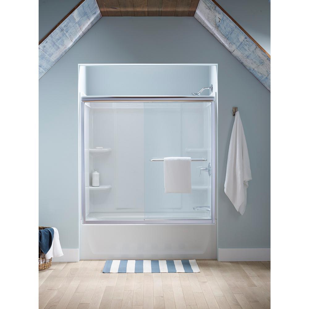 Ensemble Alcove 60 in. x 30 in. x 55 in. Fixed 3-Piece Direct-to-Stud Tub Surround in White - Super Arbor
