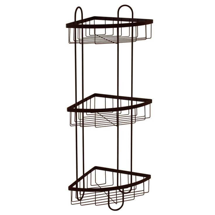 Style Selections 25.51-in H Steel Oil-Rubbed Bronze Freestanding Shower Caddy