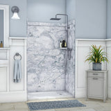 Elegance 36 in. x 48 in. x 80 in. 9-Piece Easy Up Adhesive Alcove Shower Wall Surround in Calacatta White - Super Arbor