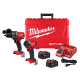 Milwaukee M18 FUEL 18-Volt Brushless Cordless Hammer Drill & Impact Driver Combo Kit (2-Tool) with SHOCKWAVE Bit Set (50-Piece)