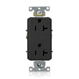 Decora Plus 20 Amp Industrial Grade Duplex Outlet, Black - Super Arbor