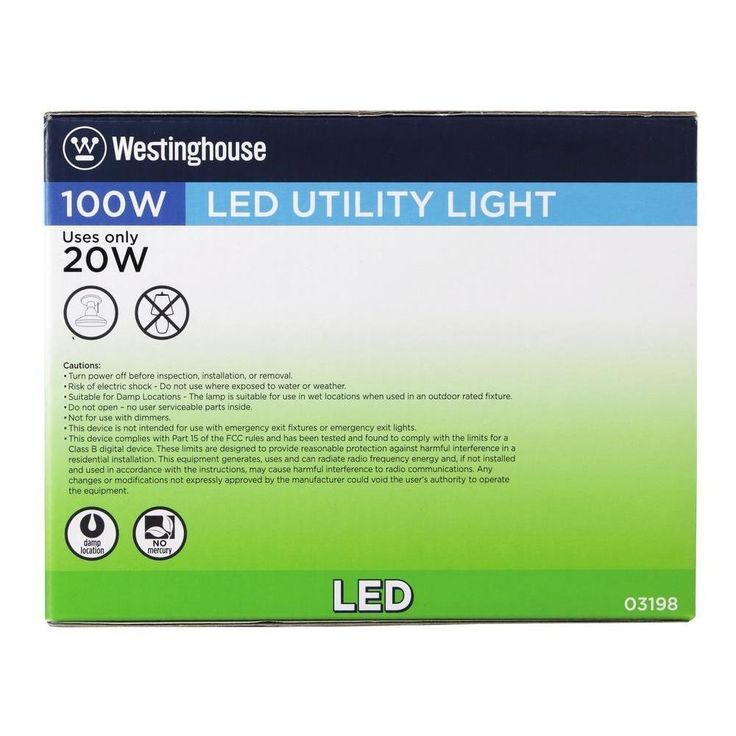 Westinghouse 100W Equivalent Warm White (2,700K) DLR64 Utility Medium Base LED Light Bulb