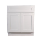 Brookings Plywood Ready to Assemble Shaker 27x34.5x24 in. 2-Door 1-Drawer Base Kitchen Cabinet in White - Super Arbor