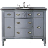 Wellington 44 in. W x 22 in. D Bath Vanity in Ivory with Granite Vanity Top in Black with White Sink
