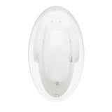 Ariel III 72 in. Acrylic Reversible Drain Oval Drop-In Whirlpool Bathtub with Heater in White