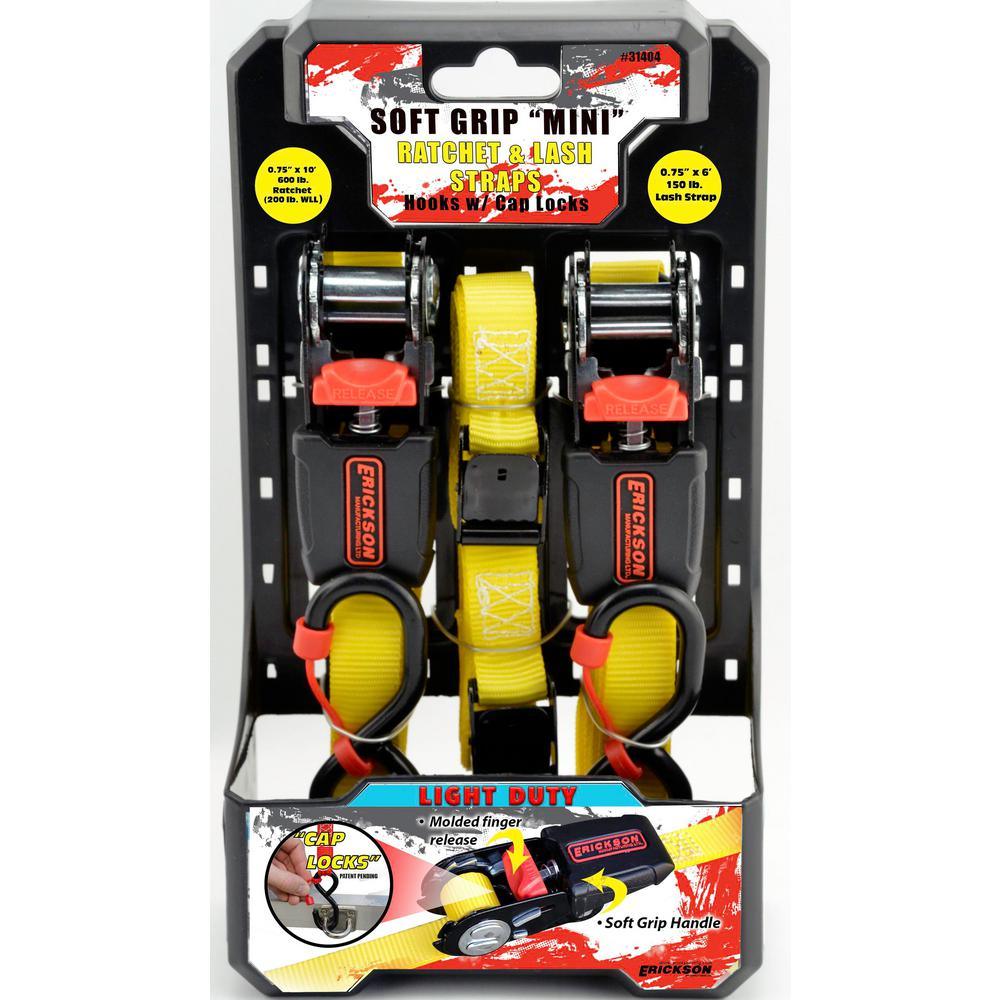 6 ft. x 3/4 in. Lash Strap with 10 ft. x 3/4 in.Mini Ratchet (Combo-Pack) - Super Arbor